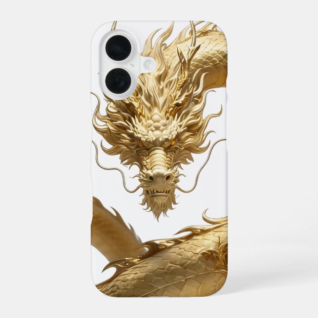 Golden Chinese Dragon Art | Mythical Creature Fant iPhone Case (Back)