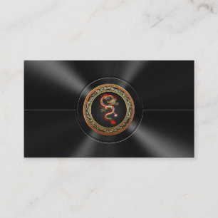 Golden Chinese Dragon Fucanglong Business Card