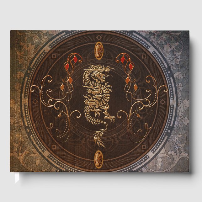 Golden chinese dragon guest book (Front)