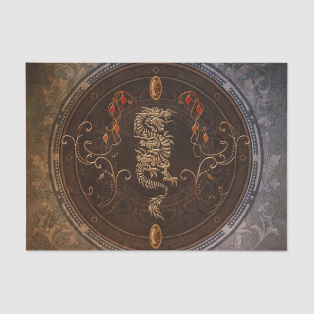 Golden chinese dragon tissue paper (Front)