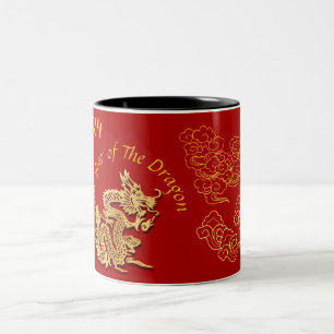 Golden Chinese Paper-cut Dragon Year 2024 2TMug Two-Tone Coffee Mug