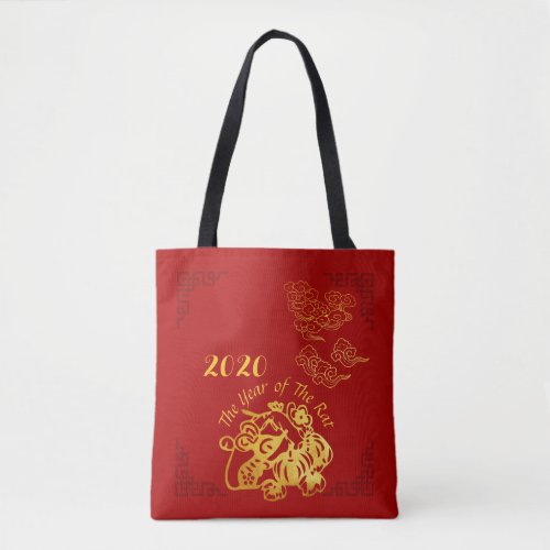 Golden Chinese Paper_cut Rat Year 2020 AOTB Tote Bag
