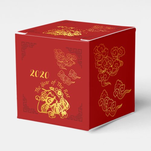 Golden Chinese Paper_cut Rat Year 2020 CFB Favor Boxes