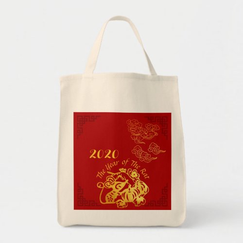 Golden Chinese Paper_cut Rat Year 2020 GNTB Tote Bag
