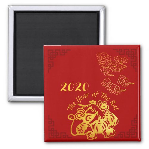 Golden Chinese Paper_cut Rat Year 2020 S Magnet