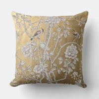 Golden Chinoiserie with Birds & Blooming Peony