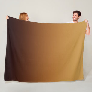 Golden Chocolate Brown Warm Colors Fleece Blanket