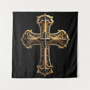 Golden Christ’s Cross 2 Tapestry