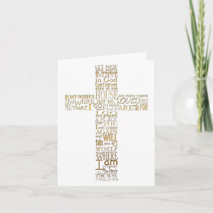 Golden Christian Cross John 14 Sympathy Thank You