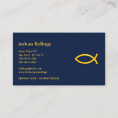 Golden Christian Fish | Inspirational Business Card (Front)