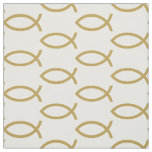 Golden Christian Fish Pattern Fabric