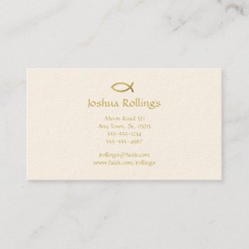 Golden Christian Fish Symbol | Inspirational Business Card by Christian_Designs at Zazzle