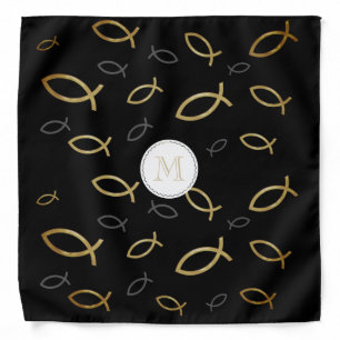 Golden Christian Fishes Bandana