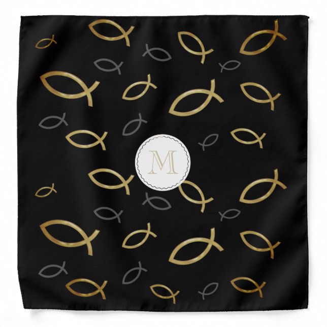 Golden Christian Fishes Bandana (Front)