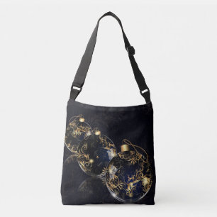 Golden Christmas Balls in Dark Background Tote Bag