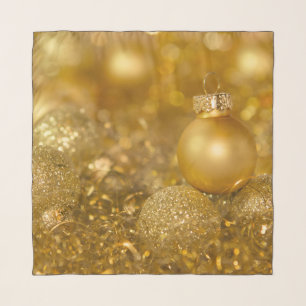 Golden Christmas Baubles Scarf