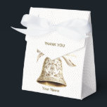 Golden Christmas Bell Shiny Stars Green Leaves Favor Boxes<br><div class="desc">Golden Christmas Bell Shiny Stars Green Leaves Favor Boxes. Unique,  beautiful,  stylish design. Easy to be personalized. Font style,  size and colors can be changed. Matching items available.</div>