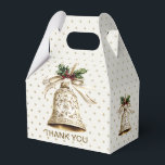Golden Christmas Bell Shiny Stars Green Leaves Favor Boxes<br><div class="desc">Golden Christmas Bell Shiny Stars Green Leaves Favor Boxes. Unique,  beautiful,  stylish design. Easy to be personalized. Font style,  size and colors can be changed. Matching items available.</div>