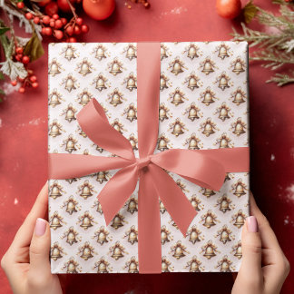 Golden Christmas Bells Wrapping Paper