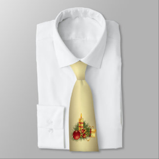 Golden Christmas Candle Tie