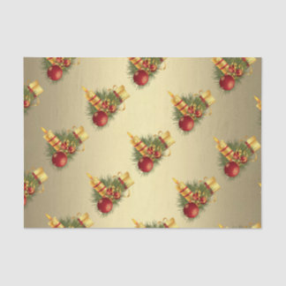 Golden Christmas Candle Tissue Paper