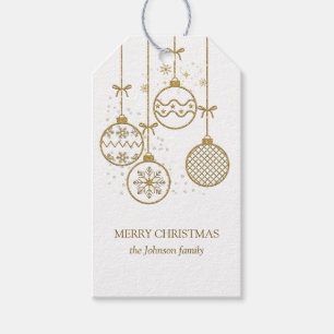Golden Christmas Decoration Balls Gift Tags