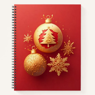 Golden Christmas Decorations Notebook