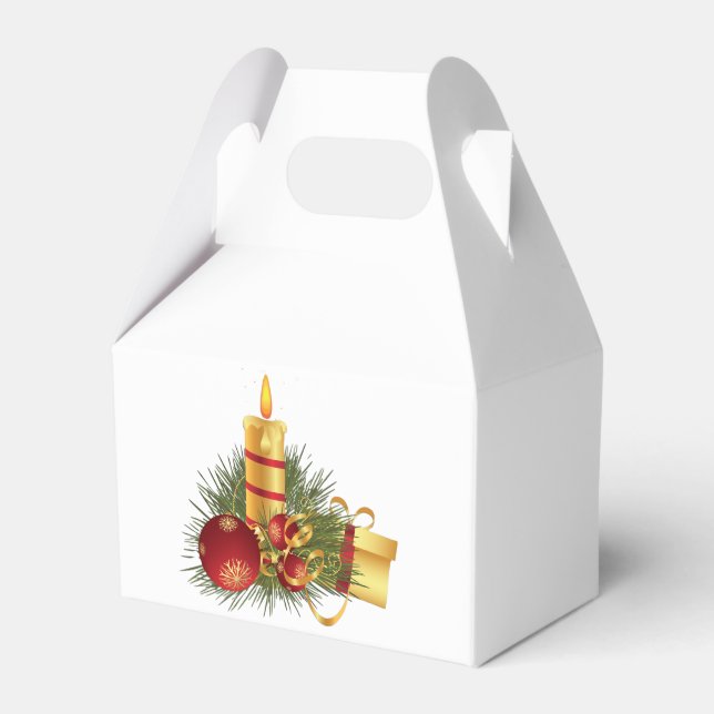 Golden Christmas Favor Boxes (Front Side)