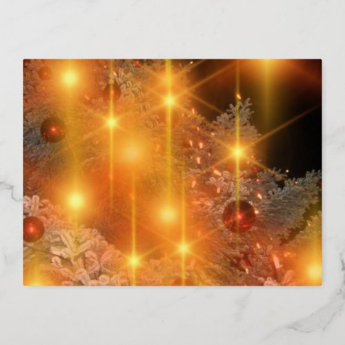   Golden Christmas Foil Holiday Postcard