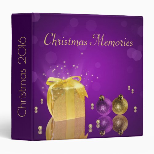 Golden Christmas Gift Box Binder