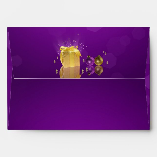 Golden Christmas Gift Box Envelope (Back (Top Flap))