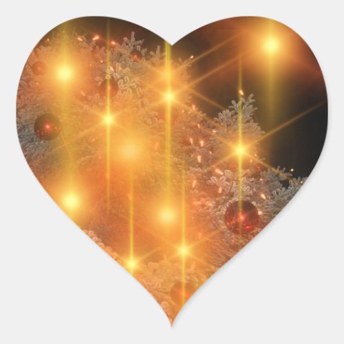   Golden Christmas Heart Sticker