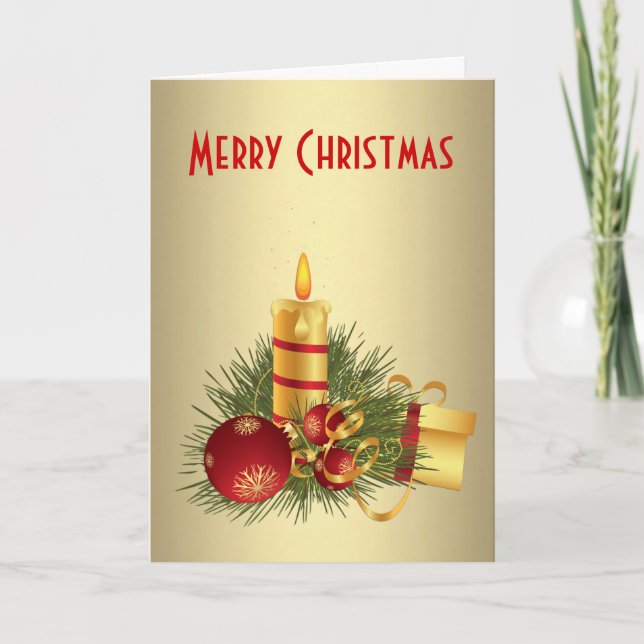 Golden Christmas Holiday Card (Front)