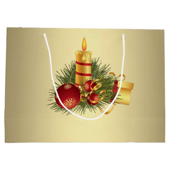 Golden Christmas Large Gift Bag (Back)