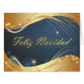Golden Christmas motive with blue background... (Front Horizontal)