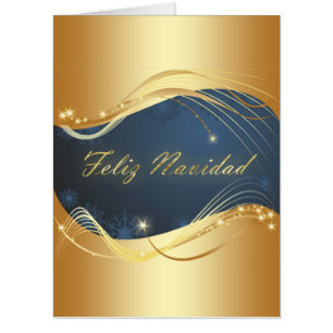Golden Christmas motive with blue background... Card