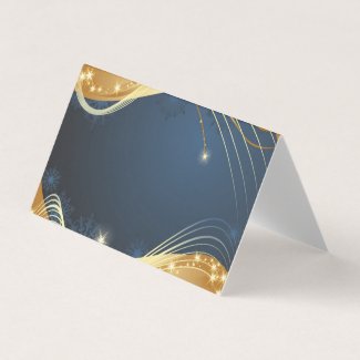 Golden Christmas motive with blue background