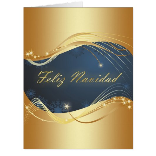 Golden Christmas motive with blue background... Cards (Front)