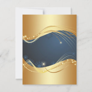 Golden Christmas motive with blue background... Holiday Card