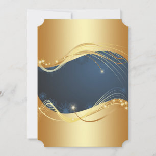 Golden Christmas motive with blue background... Holiday Card