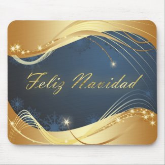 Golden Christmas motive with blue background... Mouse Pad