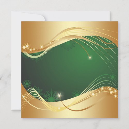 Golden Christmas motive with green background Holiday Card