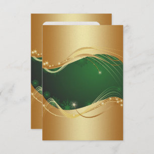 Golden Christmas motive with green background... Invitation