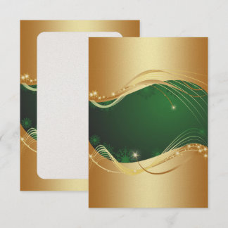 Golden Christmas motive with green background... Invitation