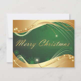 Golden Christmas motive with green background Invitation