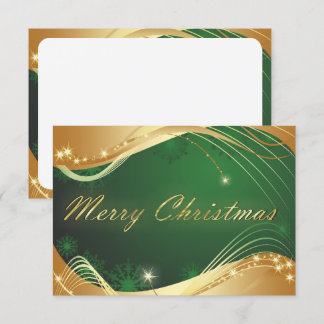 Golden Christmas motive with green background Invitation