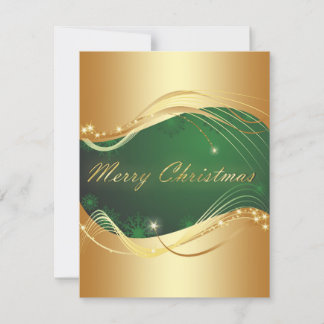 Golden Christmas motive with green background Invitation
