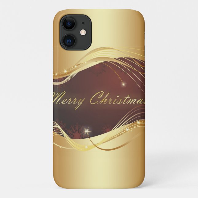 Golden Christmas motive with red background Case-Mate iPhone Case (Back)