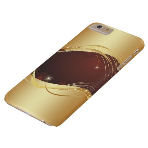 Golden Christmas motive with red background Barely There iPhone 6 Plus Case