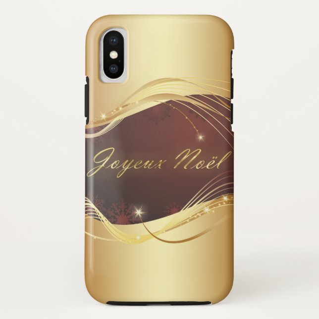 Golden Christmas motive with red background... Case-Mate iPhone Case (Back)